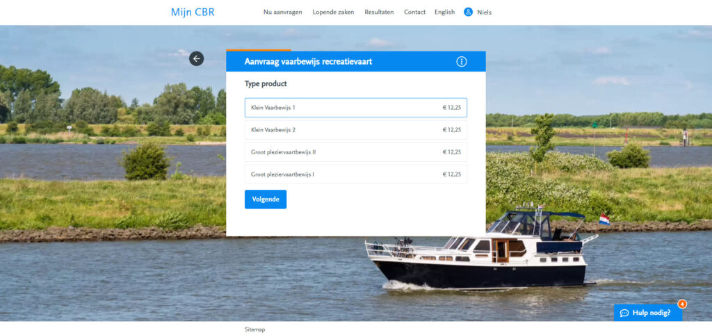 Je betaalt een bedrag voor het pasje wat het daadwerkelijke vaarbewijs is.